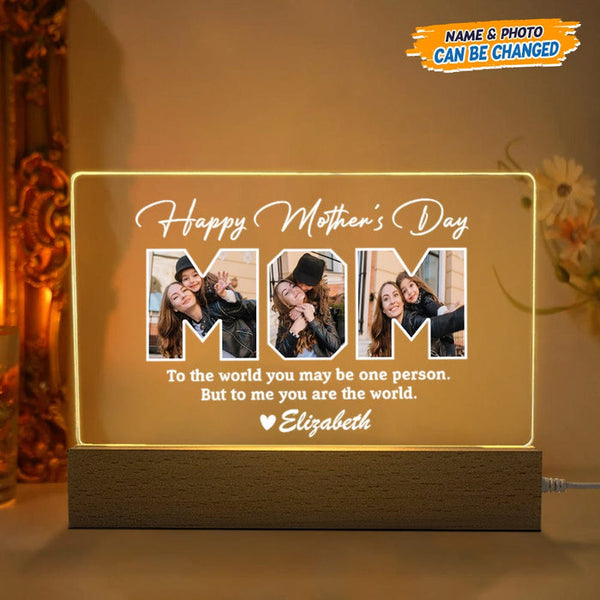 Personalized Custom Photo Happy Mother's Day LED Night Light Acrylic Plaque HM03032301AP