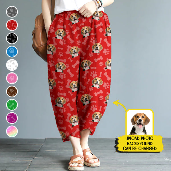 Personalized Custom Photo Dog Cat Casual Women Lounge Elastic Waist Pants TL311001EP