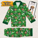 Personalized Custom Photo Dog Cat Face St Patrick's Day Pajamas HM12012301PJ