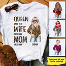 Personalized Queen Wife Mom T-shirt MT270404JUS