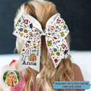 Upload Photo Personalized Back To School Apple Hairbow With Initial Is For Name HN050802HB