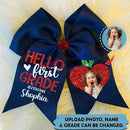 Upload Photo Personalized Hello First Grade Hairbow HN080802HB