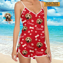 Personalized Custom Dog Cat Photo Sleeveless Romper HM23032301SR