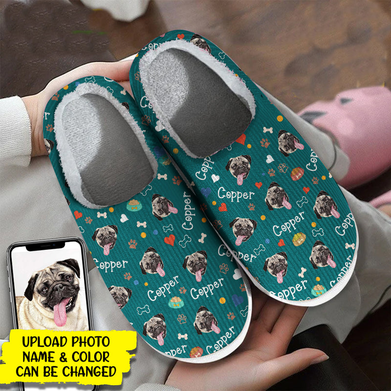 Personalized Custom Photo Dog Cat Plush Slippers TL041101S