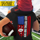Best Football Dad Ever American Flag Football T-Shirt TL160902TS