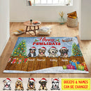 Personalized Happy Pawlidays Dog Garden Rug TL171001RG