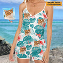 Personalized Custom Cat Photo Sleeveless Romper HM15032301SR