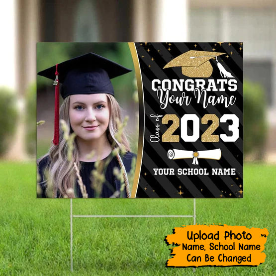 Personalized Custom Photo Congrats Class of 2023 Yard Sign Graduation Gift HM09022301YS