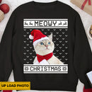 Personalized Upload Photo Cat Meowy Christmas T-Shirt TL170902TS