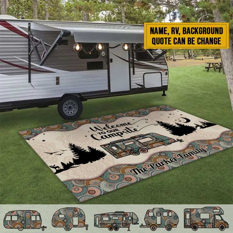 Doormat Home Personalized Name Camping Doormat RV Door Mat Camper Door Mat  RV Welcome Mat RV Rug Camping Home is Where We Park It Camping Floor Mats