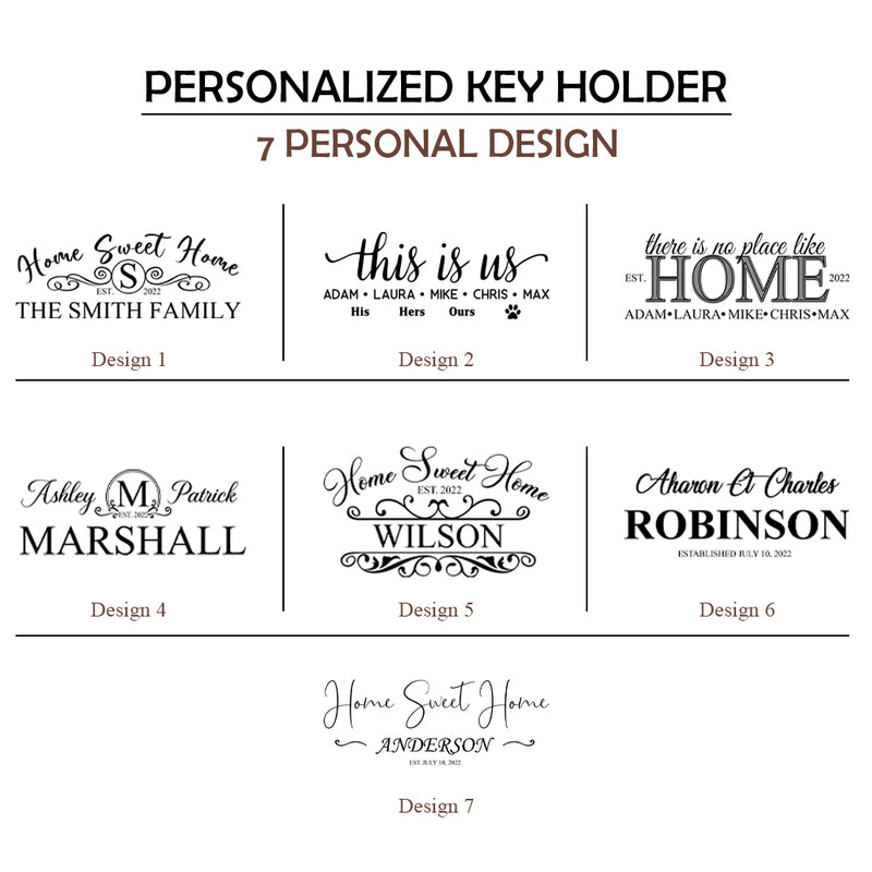 Personalized Key Rug Personalized Key Holder for Wall - Custom Key Hanger with Family Name
