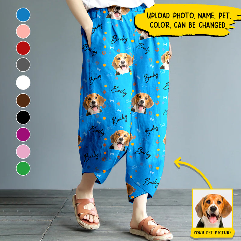 Personalized Custom Photo Dog Cat Casual Women Lounge Elastic Waist Pants HM281001EP
