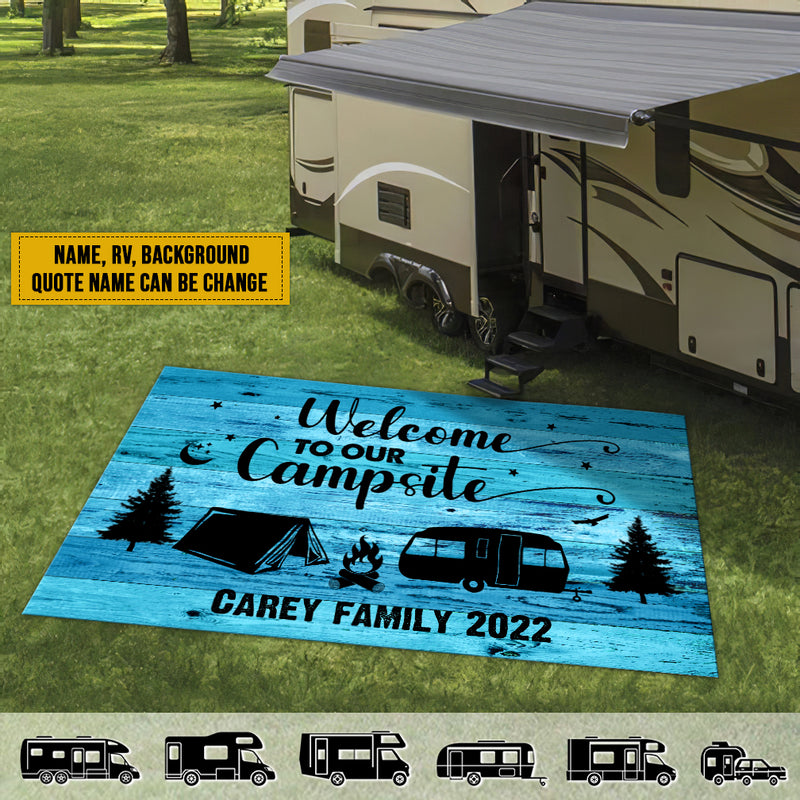 Personalized Life Is Better At The Campsite Camping Patio Mat HM140901RG