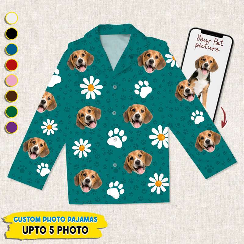 Personalized Custom Photo Dog Cat With Accessories Pattern Pet Pajamas TL171101PJ