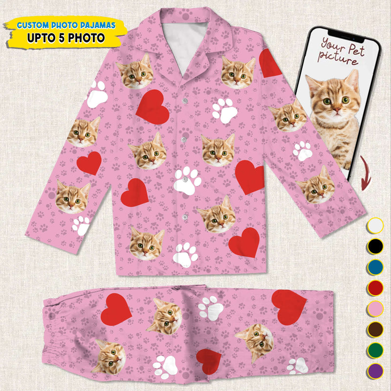 Personalized Custom Photo Dog Cat With Accessories Pattern Pet Pajamas TL171101PJ