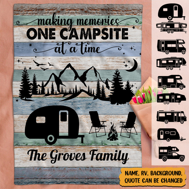 Personalized Home Is Where You Park It Camping Sherpa Fleece Blanket TL041001BF