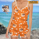 Personalized Custom Dog Cat Photo Sleeveless Romper HM23032301SR