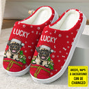 Personalized Dog Christmas Plush Slippers TL291001S