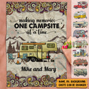 Personalized Welcome To Our Campsite Camping Sherpa Fleece Blanket TL061001BF