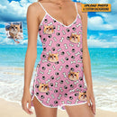 Personalized Custom Dog Cat Photo Sleeveless Romper HM22032301SR