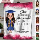 Personalized Chibi Graduation Sherpa Fleece Blanket Graduation Gift TL14022301BF