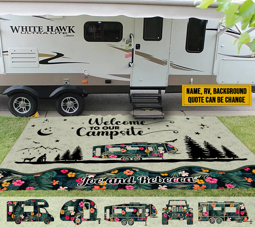 Buy: Travel Trailer Happy Campers Personalized Doormat