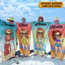 Personalized Family Chibi Summer Vacation Beach Towel HN181001BT