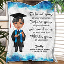 Personalized Chibi Graduation Sherpa Fleece Blanket Graduation Gift TL14022301BF