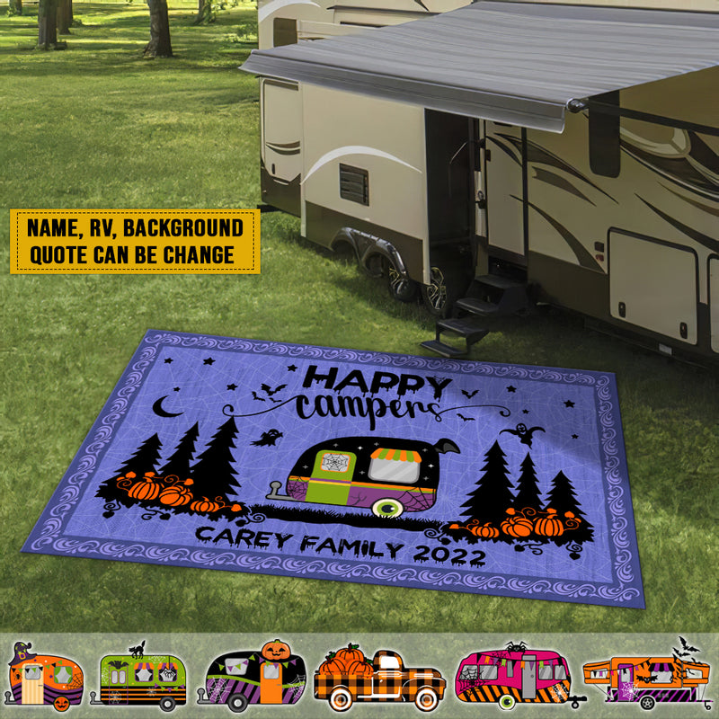 Personalized Happy Halloween Camping Patio Mat HM171001RG