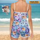 Personalized Custom Dog Cat Photo Sleeveless Romper HM22032301SR