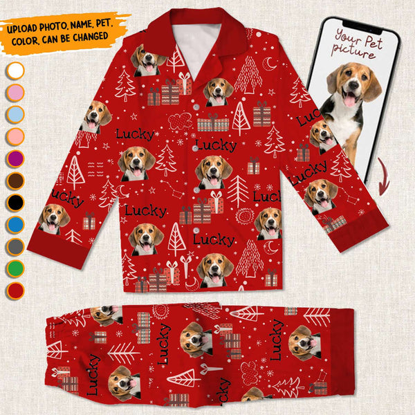 Personalized Custom Photo Dog Cat Christmas Pajamas TL091101PJ