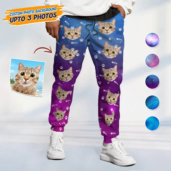 Personalized Custom Photo Dog Cat Galaxy Pet Sweatpants TL231101SP