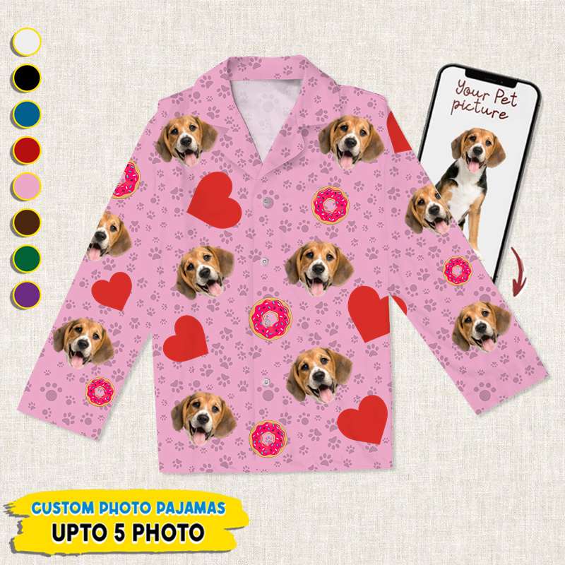 Personalized Custom Photo Dog Cat With Accessories Pattern Pet Pajamas TL171101PJ