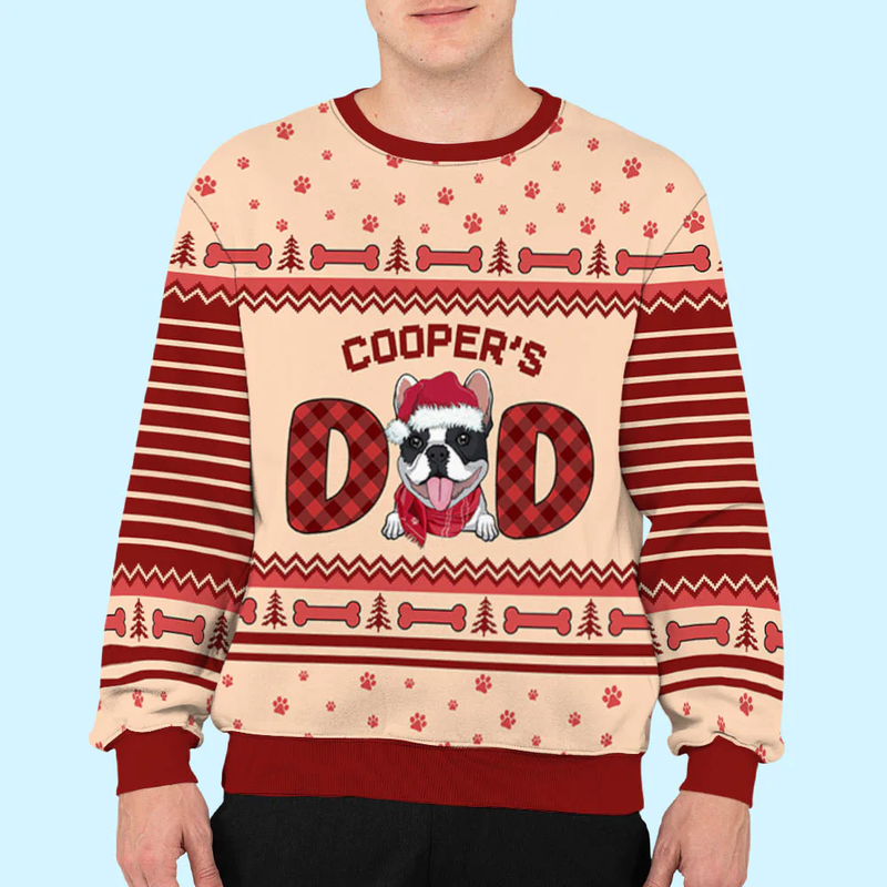 Personalized  Custom All-Over-Print Christmas Best Dog Mom Sweatshirt TL261101SS