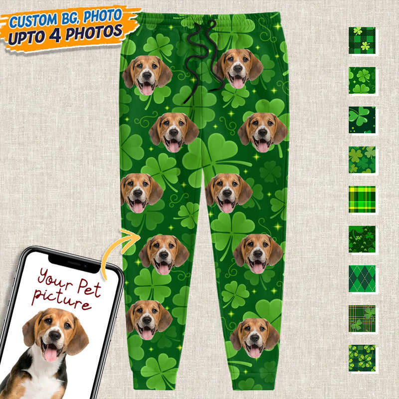 Personalized Custom Photo Dog Cat St Patrick's Day Sweatpants TL11012301SP