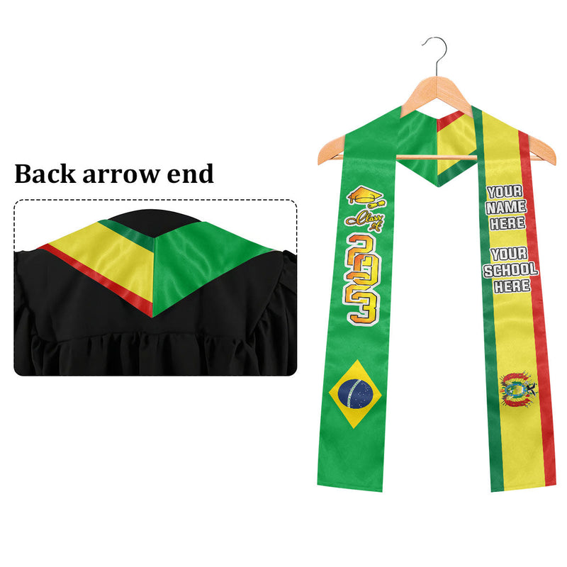 Personalized Country Flag Class of 2023 Stoles Sash Graduation Gift HM20022303ST