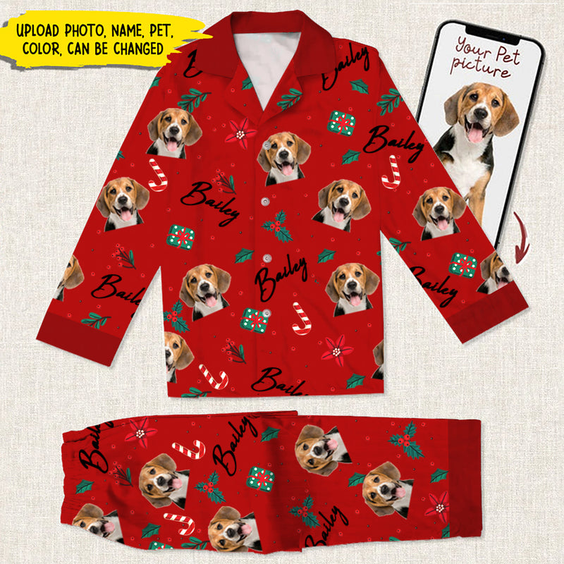 Personalized Custom Photo Dog Cat Christmas Pajamas HM281001PJ