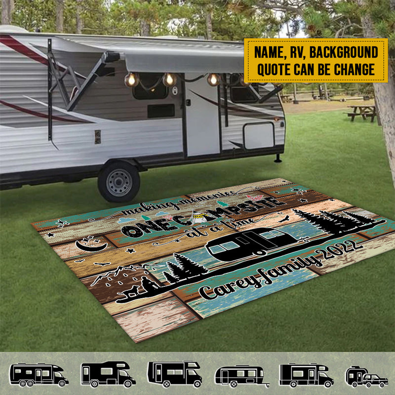 Personalized Welcome To Our Campsite Camping Patio Mat HM150901RG