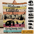 Personalized Home Is Where You Park It Camping Sherpa Fleece Blanket TL041001BF
