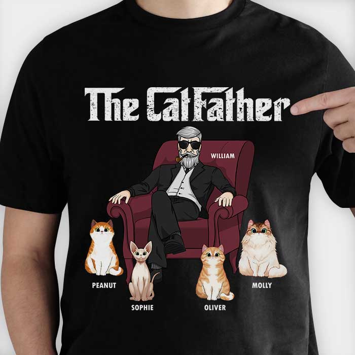 Personalized The Cat Father Cat Dad In Suit - Gift for Cat Dad Shirt HM281201TS