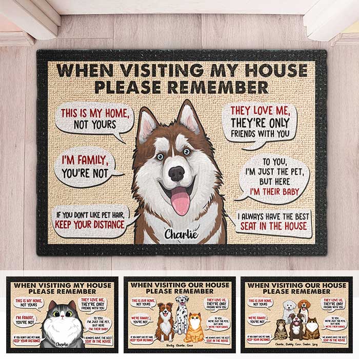 Personalized Remember When Visiting Our House Doormat TL281201DM