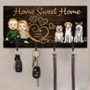 Personalized Home Sweet Home Couple & Dogs Key Holder Key Hanger HM17012301KH