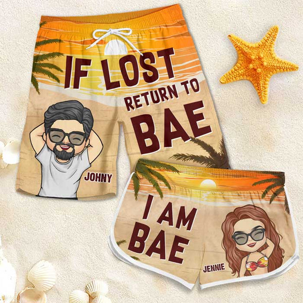 Personalized If Lost Return To Bae Couple Beach Shorts TL171101OS