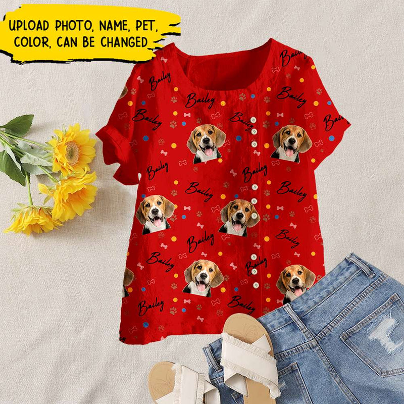 Personalized Custom Photo Dog Cat Casual O-Neck Short Sleeve T-Shirt HM311001OT