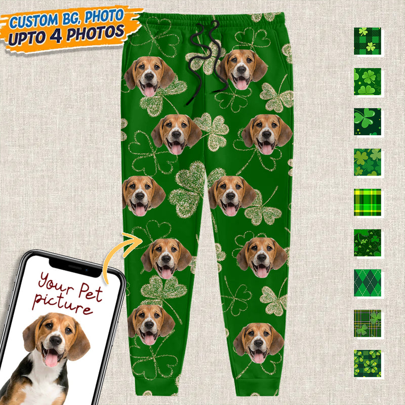 Personalized Custom Photo Dog Cat St Patrick's Day Sweatpants TL11012301SP