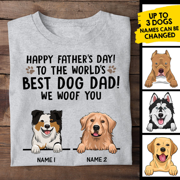 Personalized Happy Father's Day To Best Dog Dad - Gift for Dad T-Shirt HM301202TS