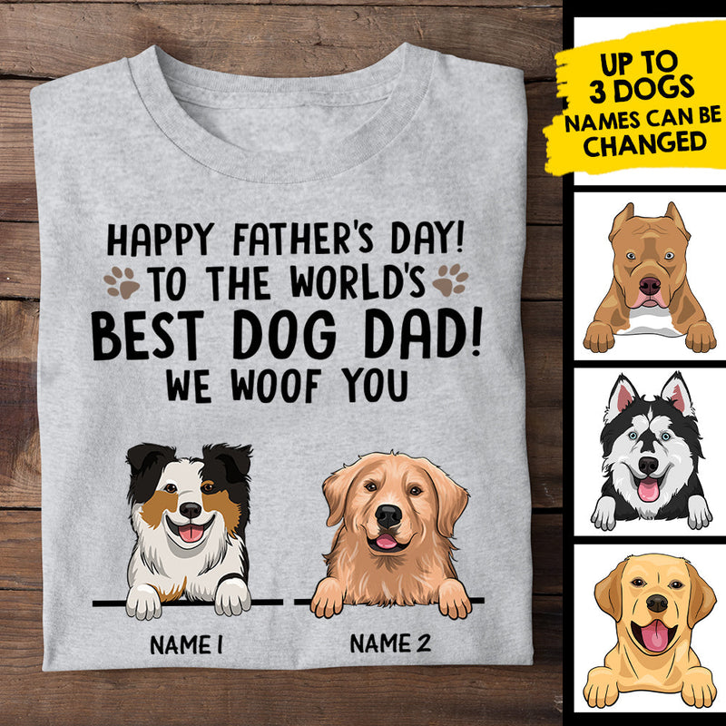 Personalized Happy Father's Day To Best Dog Dad - Gift for Dad T-Shirt HM301202TS