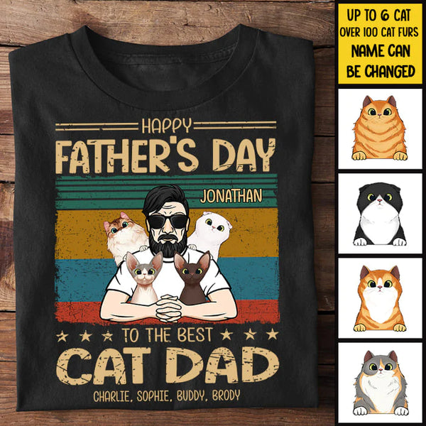 Personalized Best Cat Dad's Father Day - Gift for Dad Shirt TL301201TS