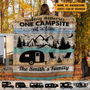 Personalized Home Is Where You Park It Camping Sherpa Fleece Blanket TL041001BF