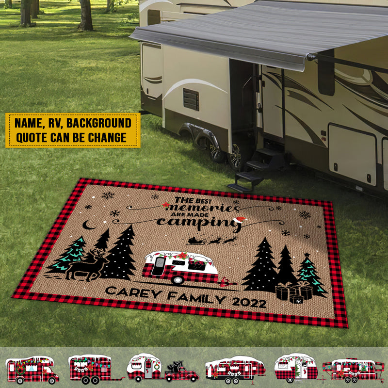 Personalized Christmas Camping Patio Mat HM111001RG